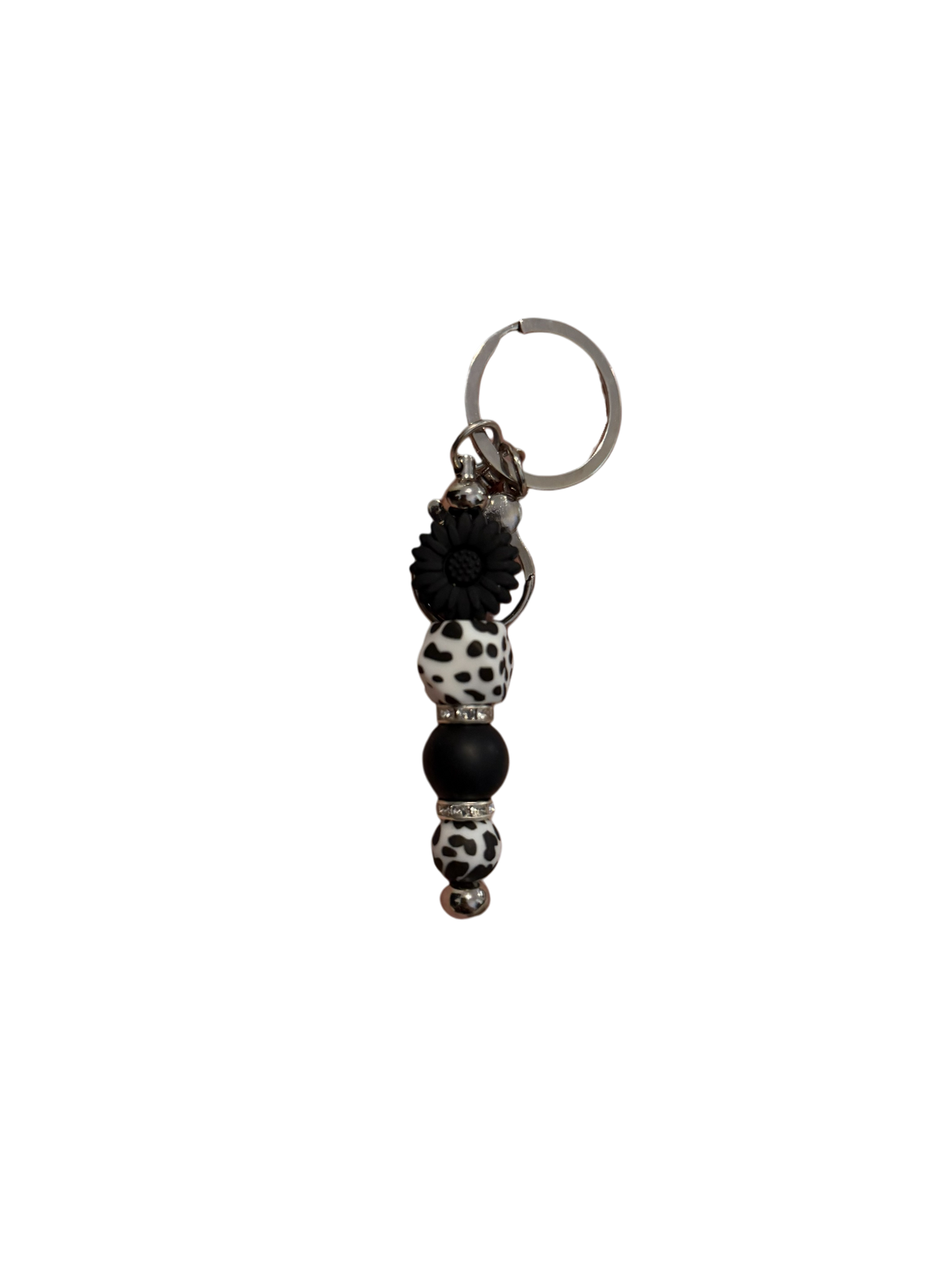Black Daisy Keyring